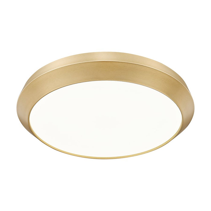 Z-Lite Quasars 1 Light 20" Flush Mount, Modern Gold/White