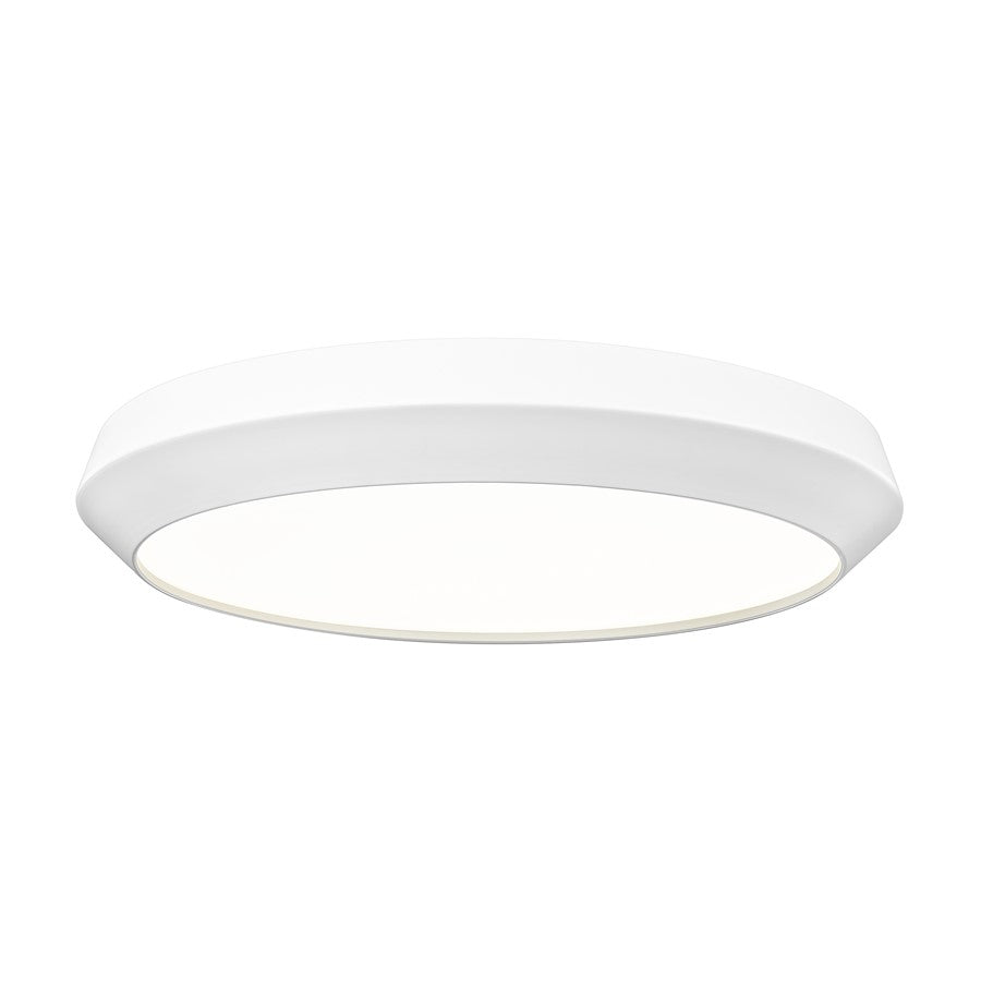 Z-Lite Quasars 1 Light 20" Flush Mount, Matte White/White - 7701F20-MW-LED