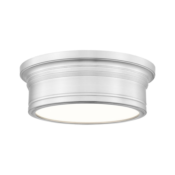 Z-Lite Bentley 1 Light 12" Flush Mount, Brushed Nickel/White - 7702F12-BN-LED