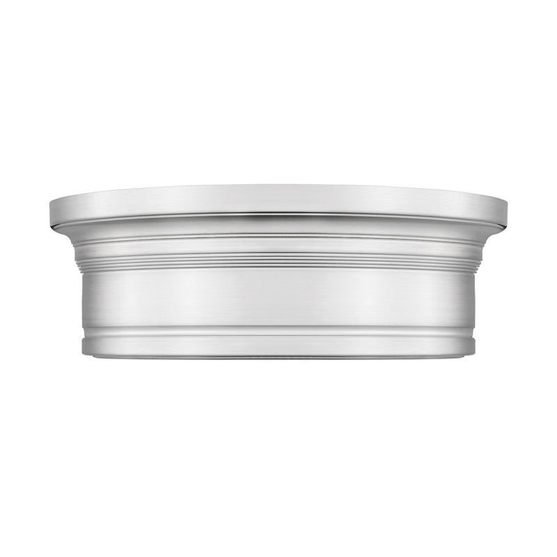 Z-Lite Bentley 1 Light 12" Flush Mount, Brushed Nickel/White