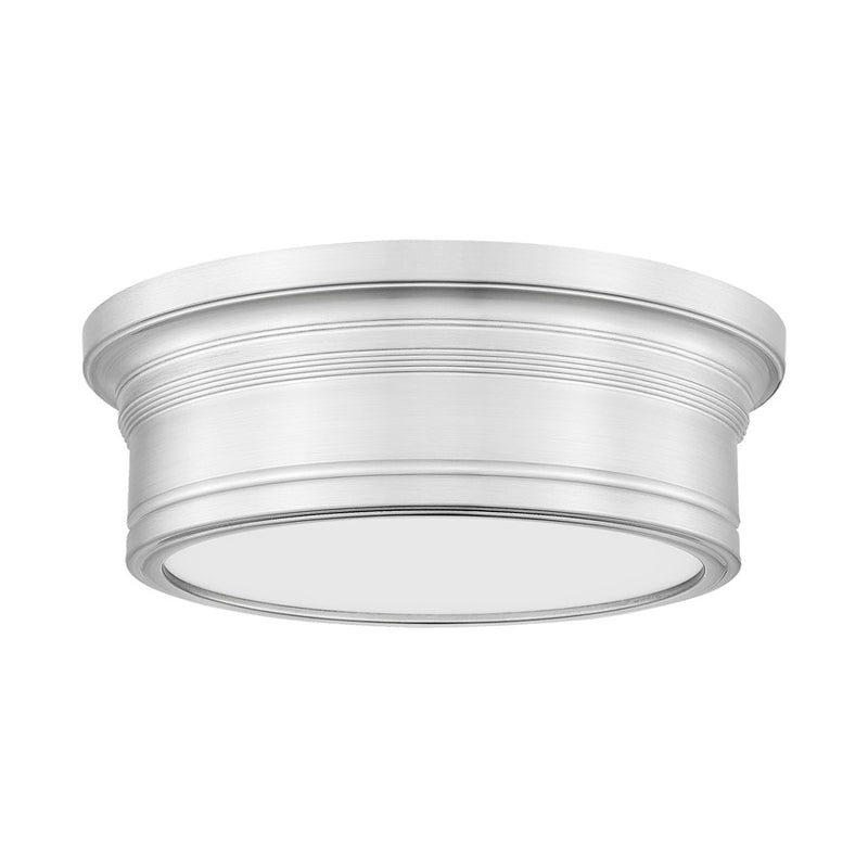 Z-Lite Bentley 1 Light 12" Flush Mount, Brushed Nickel/White