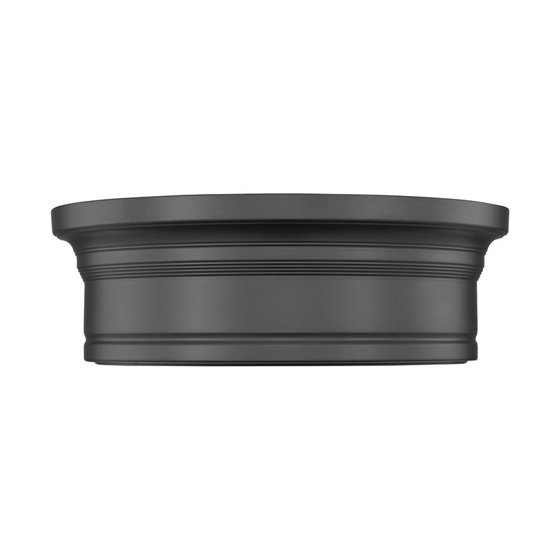 Z-Lite Bentley 1 Light 12" Flush Mount, Matte Black/White