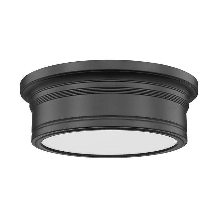 Z-Lite Bentley 1 Light 12" Flush Mount, Matte Black/White
