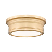 Z-Lite Bentley 1 Light 12" Flush Mount, Modern Gold/White - 7702F12-MGLD-LED