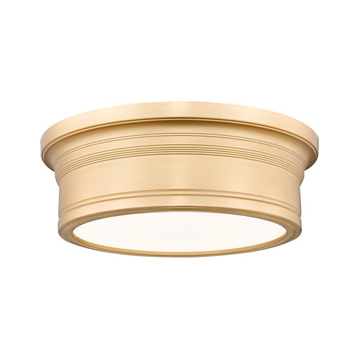Z-Lite Bentley 1 Light 12" Flush Mount, Modern Gold/White - 7702F12-MGLD-LED