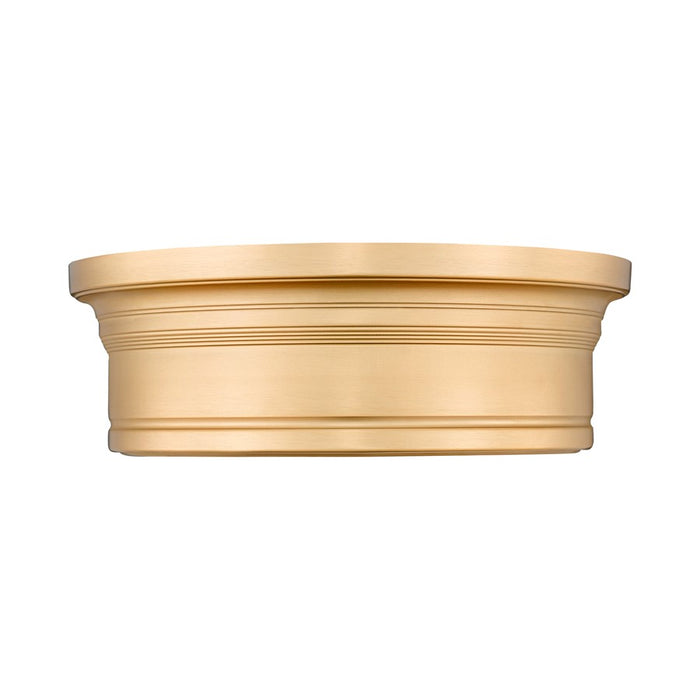 Z-Lite Bentley 1 Light 12" Flush Mount, Modern Gold/White