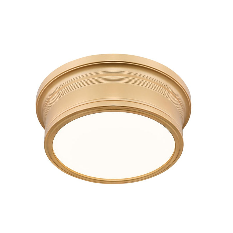Z-Lite Bentley 1 Light 12" Flush Mount, Modern Gold/White