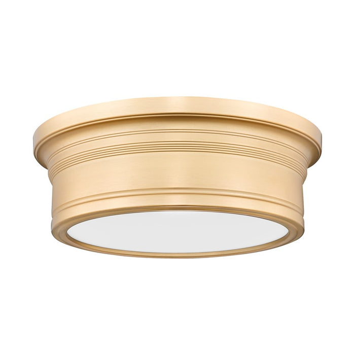 Z-Lite Bentley 1 Light 12" Flush Mount, Modern Gold/White