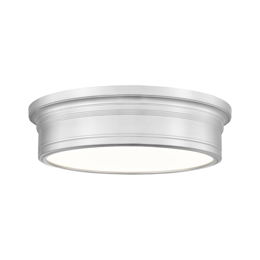 Z-Lite Bentley 1 Light 16" Flush Mount, Brushed Nickel/White - 7702F16-BN-LED