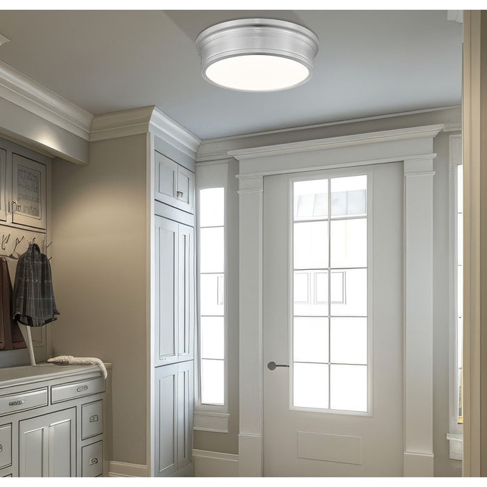 Z-Lite Bentley 1 Light 16" Flush Mount, Brushed Nickel/White