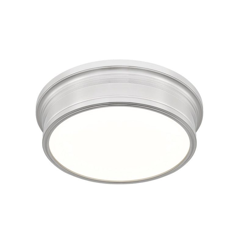 Z-Lite Bentley 1 Light 16" Flush Mount, Brushed Nickel/White