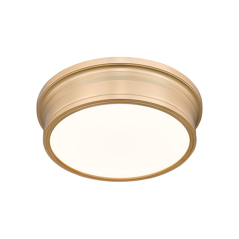 Z-Lite Bentley 1 Light 16" Flush Mount, Modern Gold/White