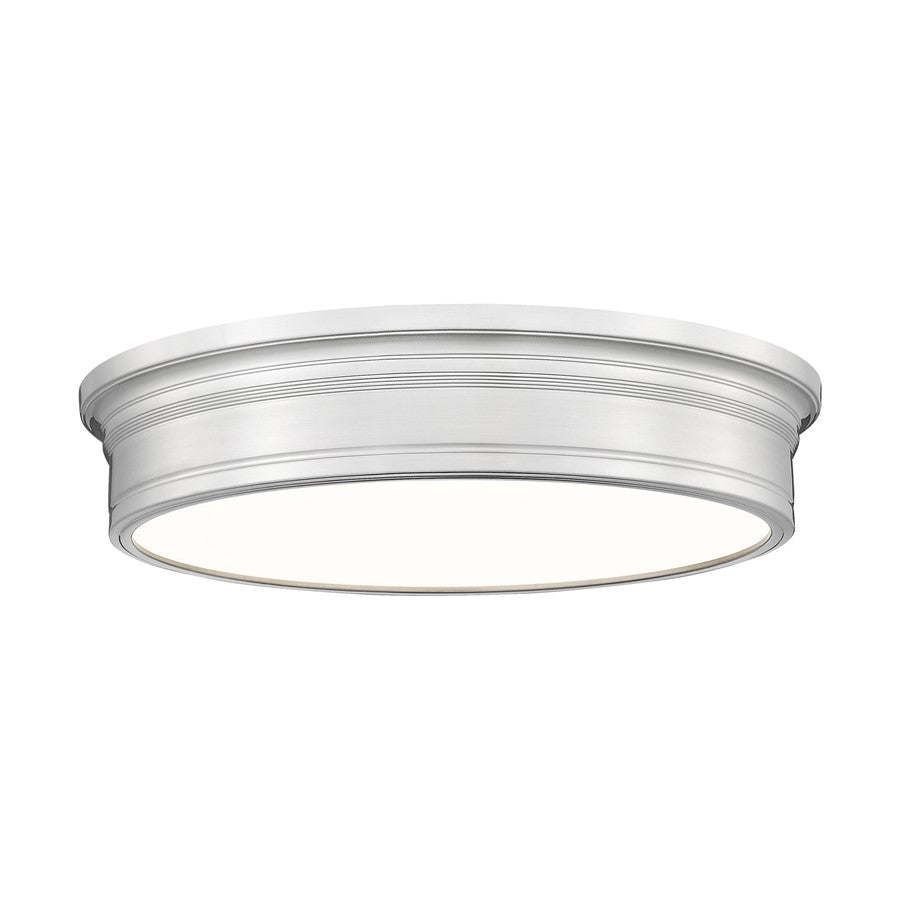 Z-Lite Bentley 1 Light 20" Flush Mount, Brushed Nickel/White - 7702F20-BN-LED