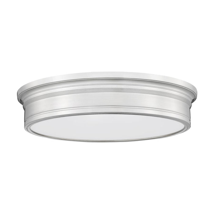 Z-Lite Bentley 1 Light 20" Flush Mount, Brushed Nickel/White
