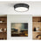 Z-Lite Bentley 1 Light 20" Flush Mount, Matte Black/White