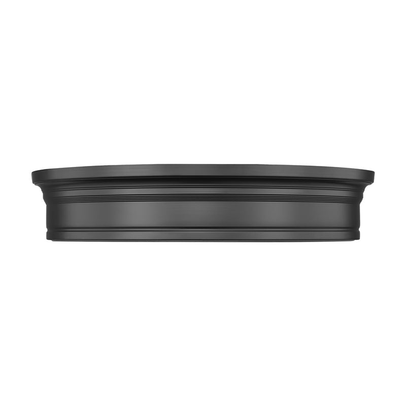 Z-Lite Bentley 1 Light 20" Flush Mount, Matte Black/White