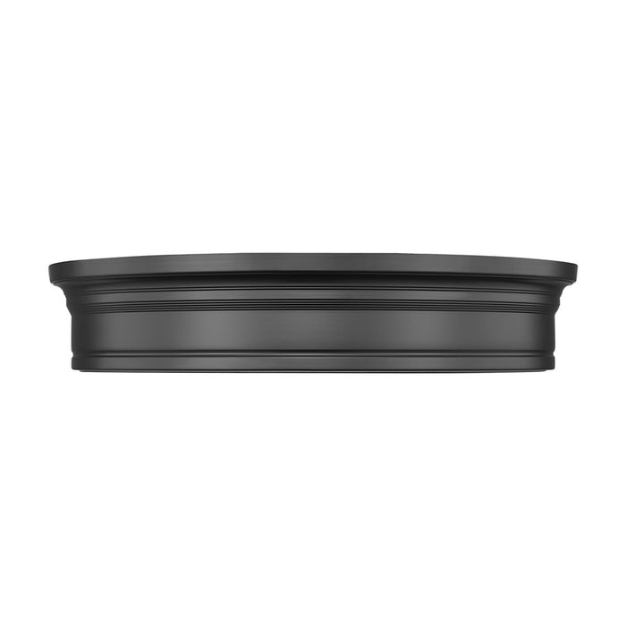Z-Lite Bentley 1 Light 20" Flush Mount, Matte Black/White