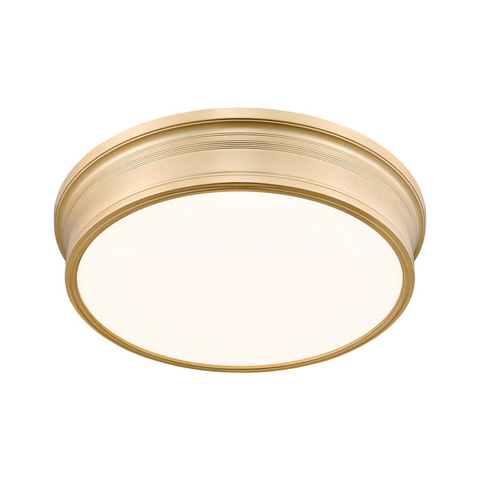 Z-Lite Bentley 1 Light 20" Flush Mount, Modern Gold/White