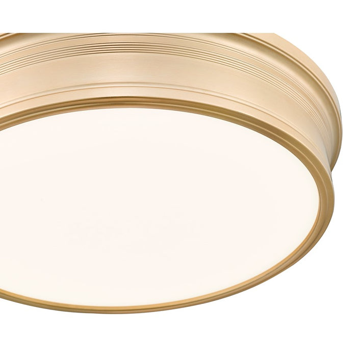 Z-Lite Bentley 1 Light 20" Flush Mount, Modern Gold/White