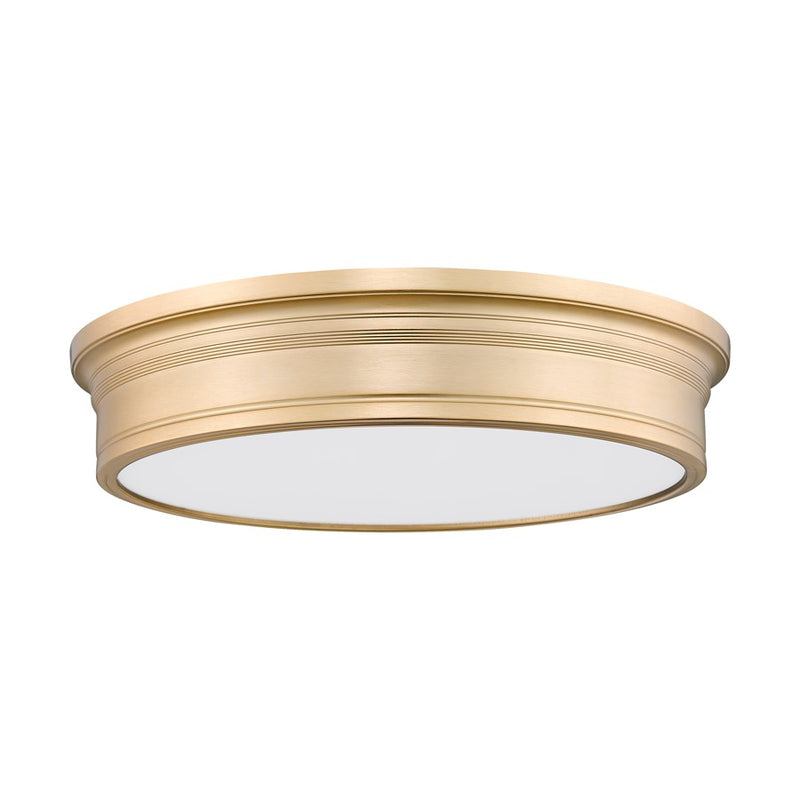 Z-Lite Bentley 1 Light 20" Flush Mount, Modern Gold/White