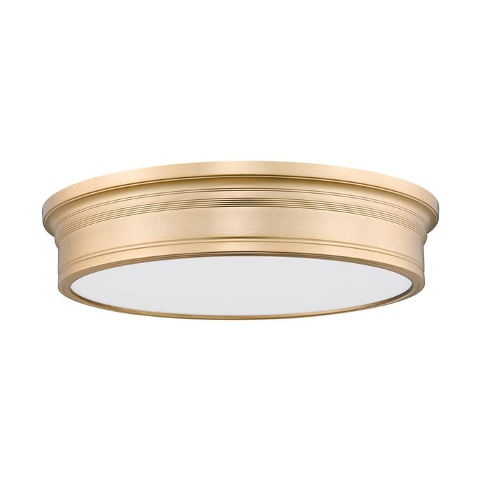 Z-Lite Bentley 1 Light 20" Flush Mount, Modern Gold/White