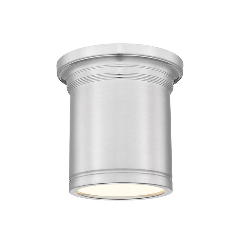Z-Lite Bentley 1 Light 8" Flush Mount, Brushed Nickel/White - 7702F8-BN-LED