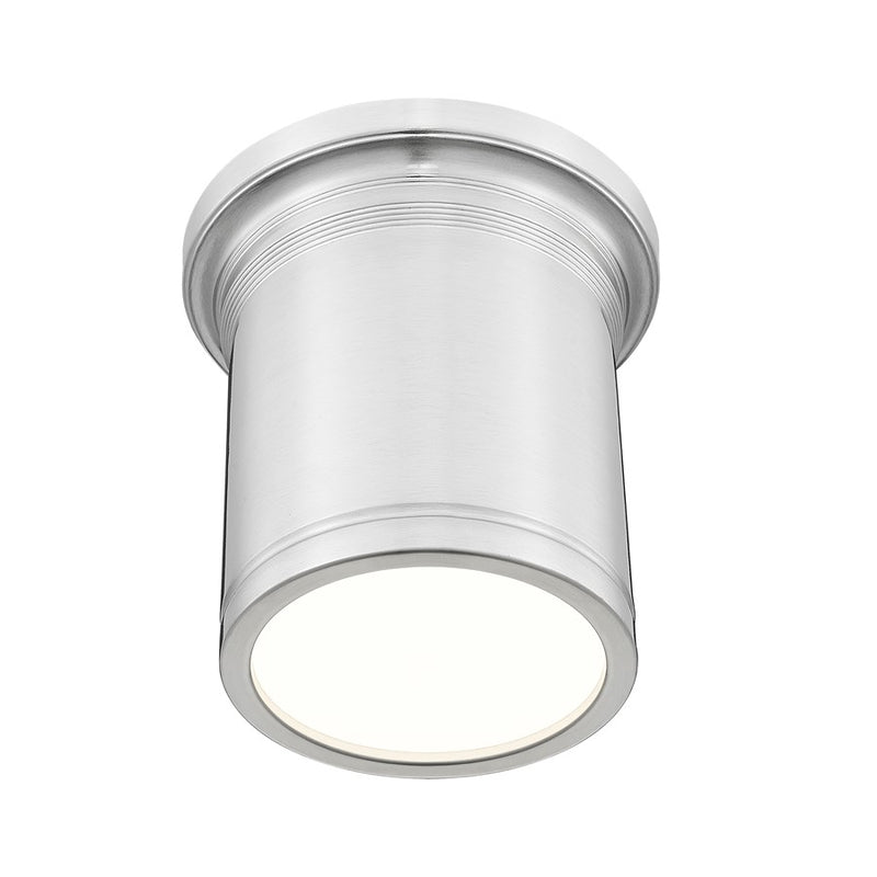 Z-Lite Bentley 1 Light 8" Flush Mount, Brushed Nickel/White
