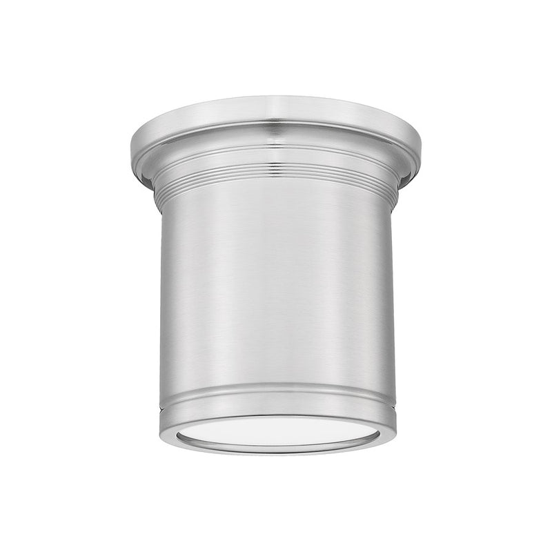 Z-Lite Bentley 1 Light 8" Flush Mount, Brushed Nickel/White