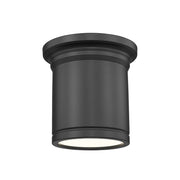 Z-Lite Bentley 1 Light 8" Flush Mount, Matte Black/White - 7702F8-MB-LED