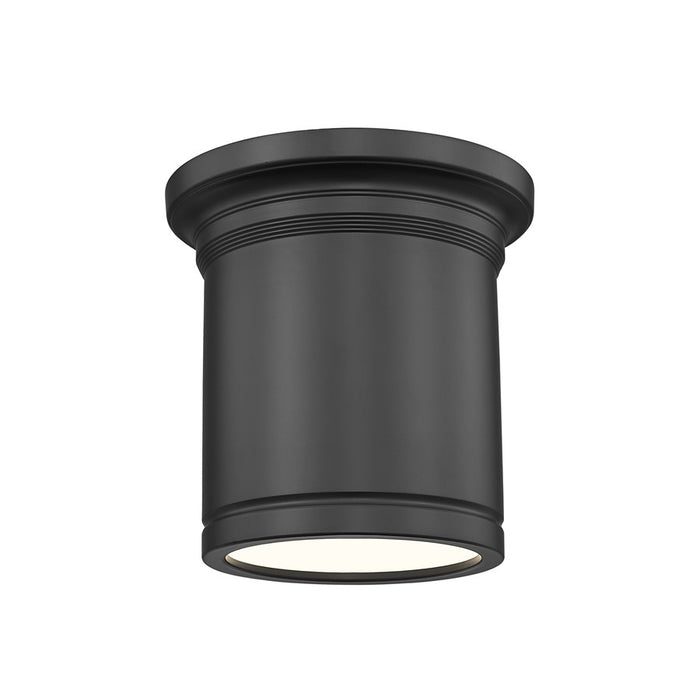 Z-Lite Bentley 1 Light 8" Flush Mount, Matte Black/White - 7702F8-MB-LED