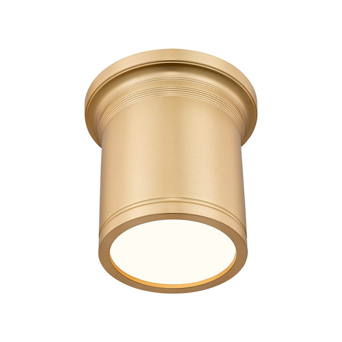 Z-Lite Bentley 1 Light 8" Flush Mount, Modern Gold/White