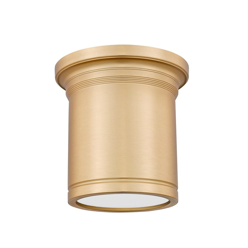 Z-Lite Bentley 1 Light 8" Flush Mount, Modern Gold/White