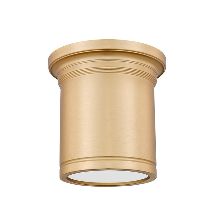 Z-Lite Bentley 1 Light 8" Flush Mount, Modern Gold/White