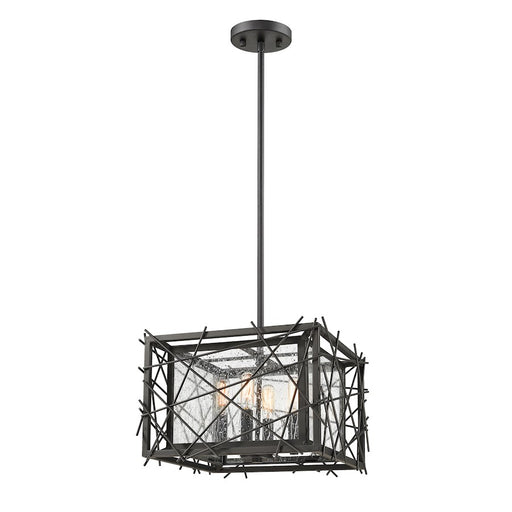 Z-Lite Stanwood 4 Light Pendant, 14x14x9.5", Bronze, Water Droplet - 8000-14BRZ