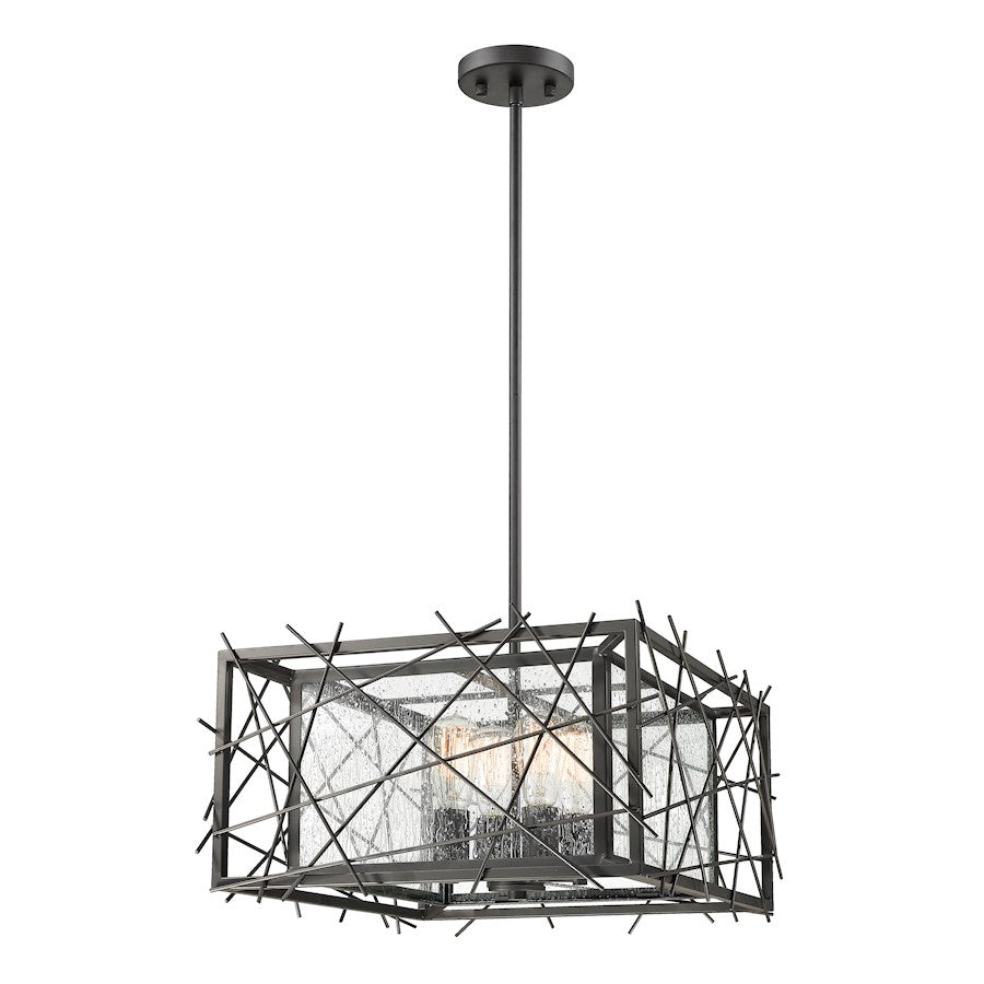Z-Lite Stanwood 4 Light Pendant, 18x18x9.5", Bronze, Water Droplet - 8000-18BRZ