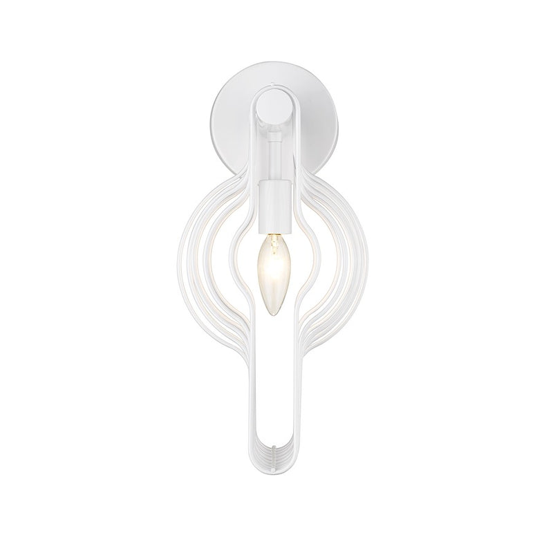 Z-Lite Contour 1 Light Wall Sconce, White, Gloss White