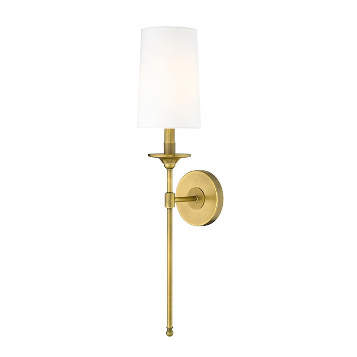 Z-Lite Emily 1 Light 6" Wall Sconce, Rubbed Brass/White
