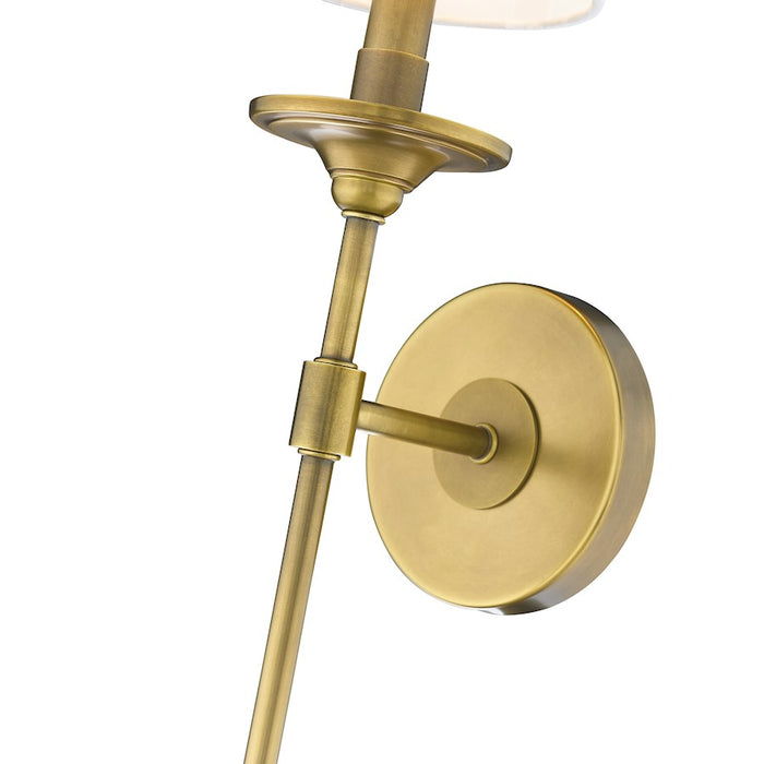 Z-Lite Emily 1 Light 6" Wall Sconce, Rubbed Brass/White