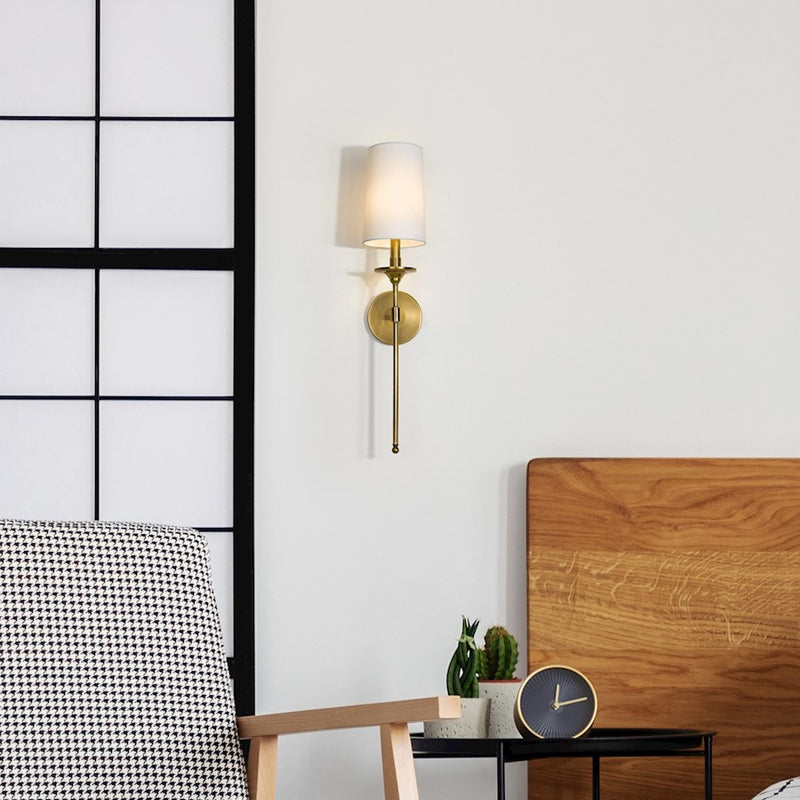 Z-Lite Emily 1 Light 6" Wall Sconce, Rubbed Brass/White