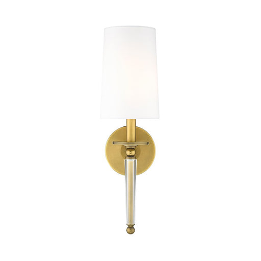 Z-Lite Avery 1 Light 19" Wall Sconce, Rubbed Brass/White
