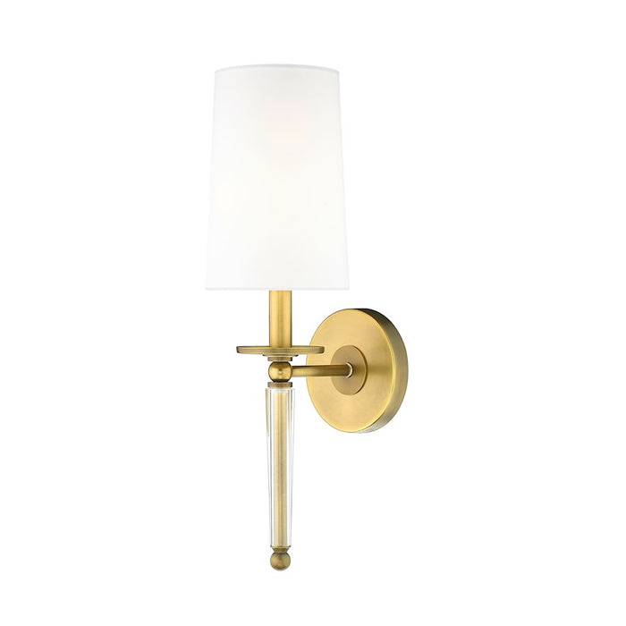 Z-Lite Avery 1 Light 19" Wall Sconce, Rubbed Brass/White
