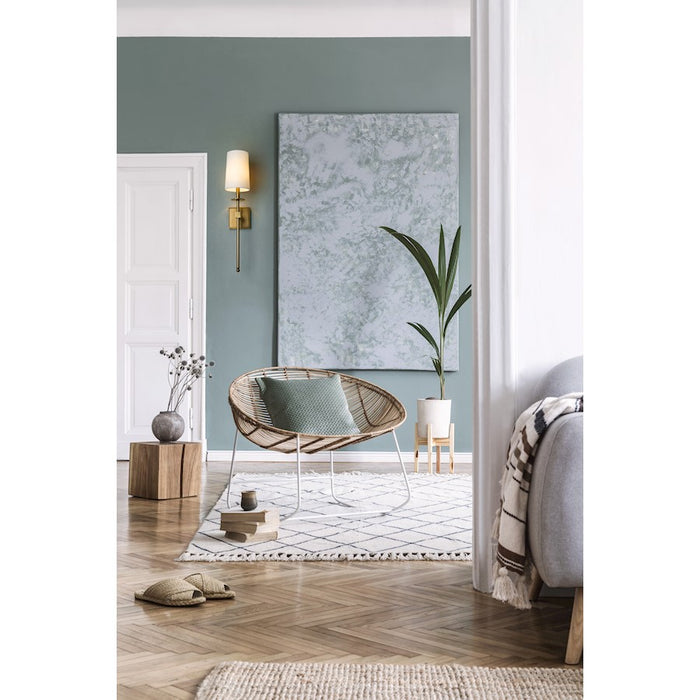 Z-Lite Camila 1 Light 7" Wall Sconce, Rubbed Brass/White