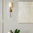 Z-Lite Camila 1 Light 7" Wall Sconce, Rubbed Brass/White