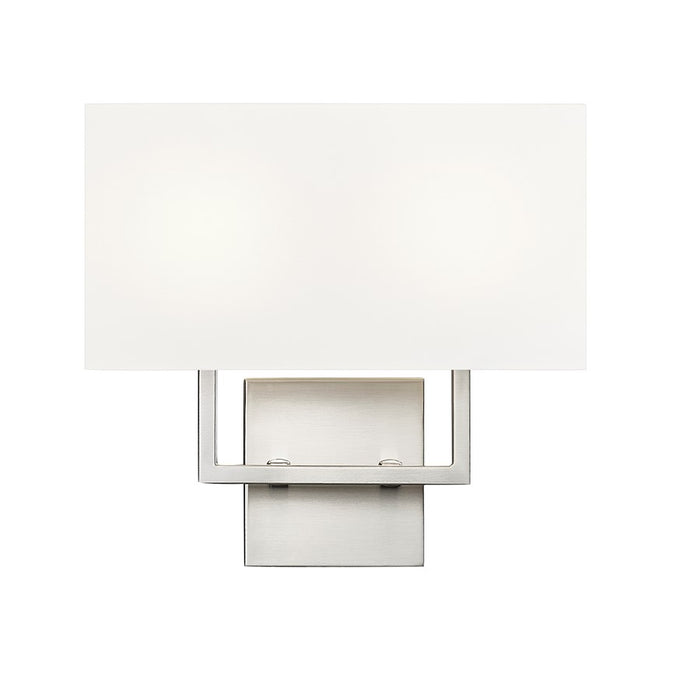 Z-Lite Saxon 2 Light 4" Wall Sconce, Brushed Nickel/White