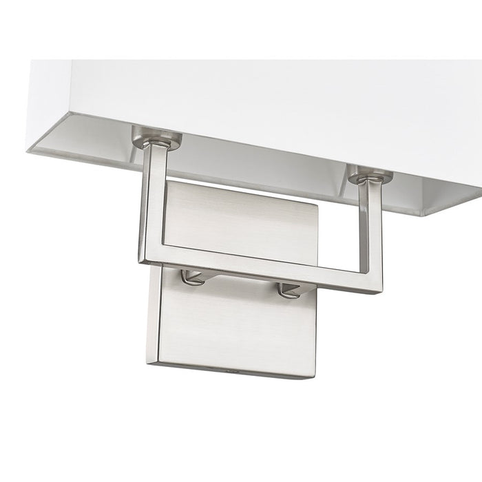 Z-Lite Saxon 2 Light 4" Wall Sconce, Brushed Nickel/White