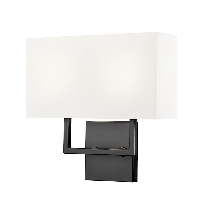 Z-Lite Saxon 2 Light 4" Wall Sconce, Matte Black/White - 815-2S-MB