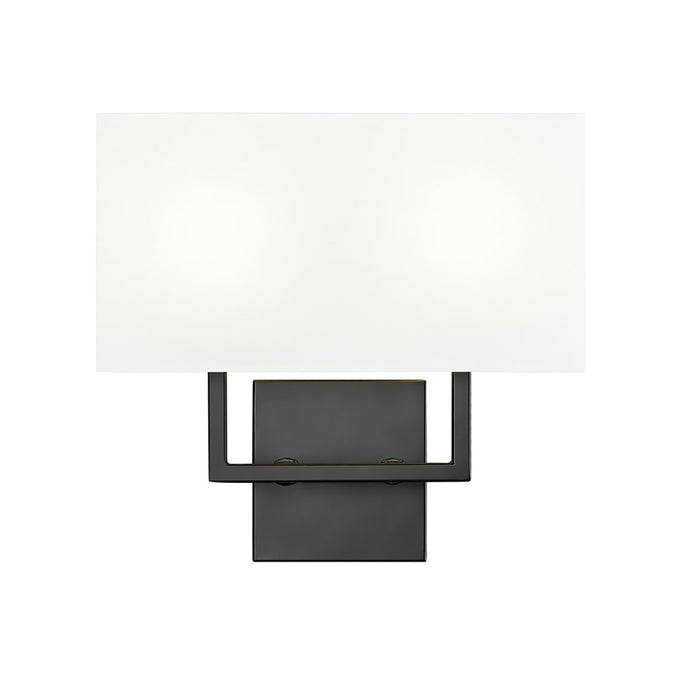 Z-Lite Saxon 2 Light 4" Wall Sconce, Matte Black/White