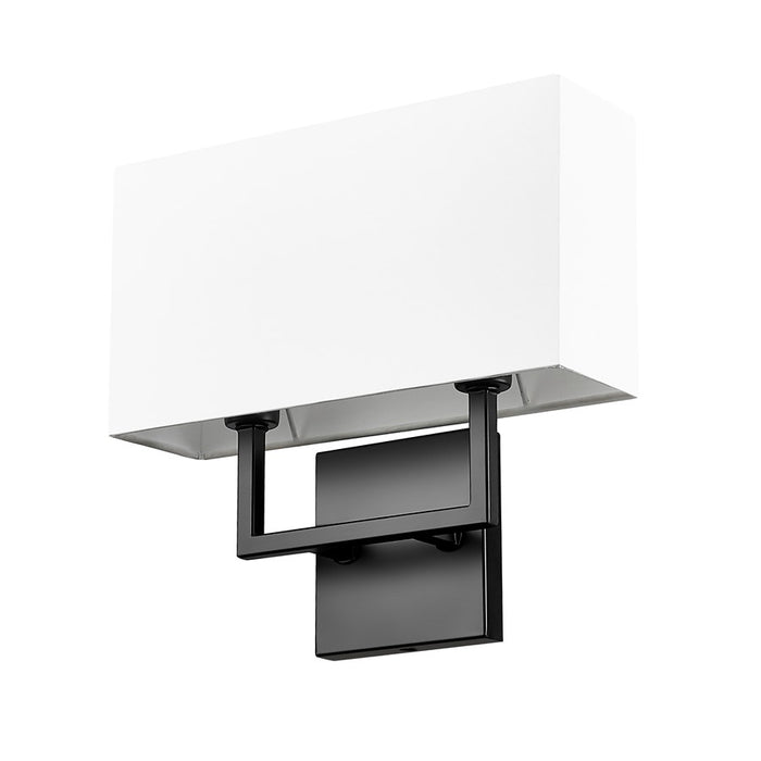 Z-Lite Saxon 2 Light 4" Wall Sconce, Matte Black/White