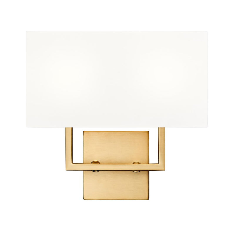 Z-Lite Saxon 2 Light 4" Wall Sconce, Olde Brass/White