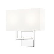 Z-Lite Saxon 2 Light 4" Wall Sconce, Polished Nickel/White - 815-2S-PN